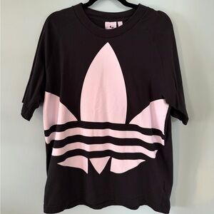 Adidas Black and White Trefoil Tee